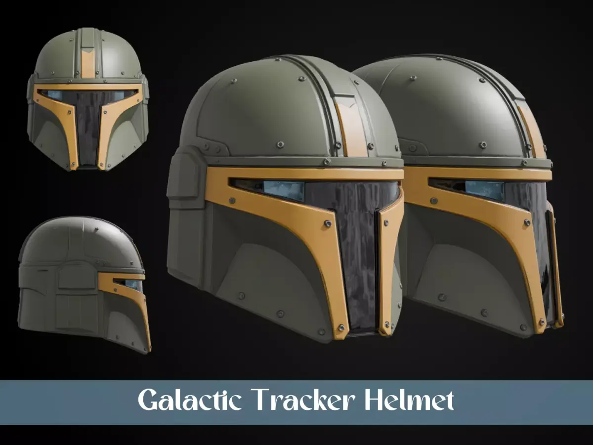 Stylized Interstellar Bounty Hunter Helmet - Galactic Tracker 3D print model