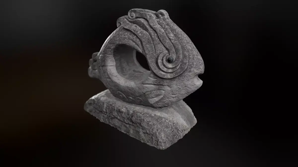 Scanned fish statue model 3D model