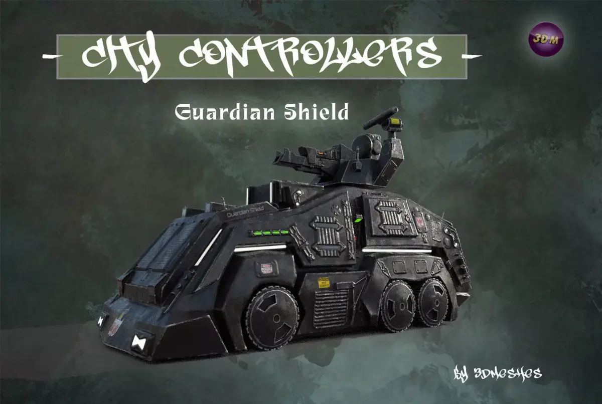 City Controllers  - Guardian Shield - PBR lowpoly Low-poly 3D model