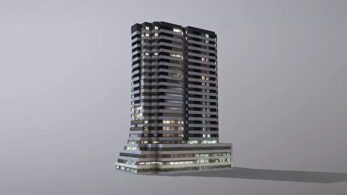 Building Erevan Avnik Low-poly 3D model