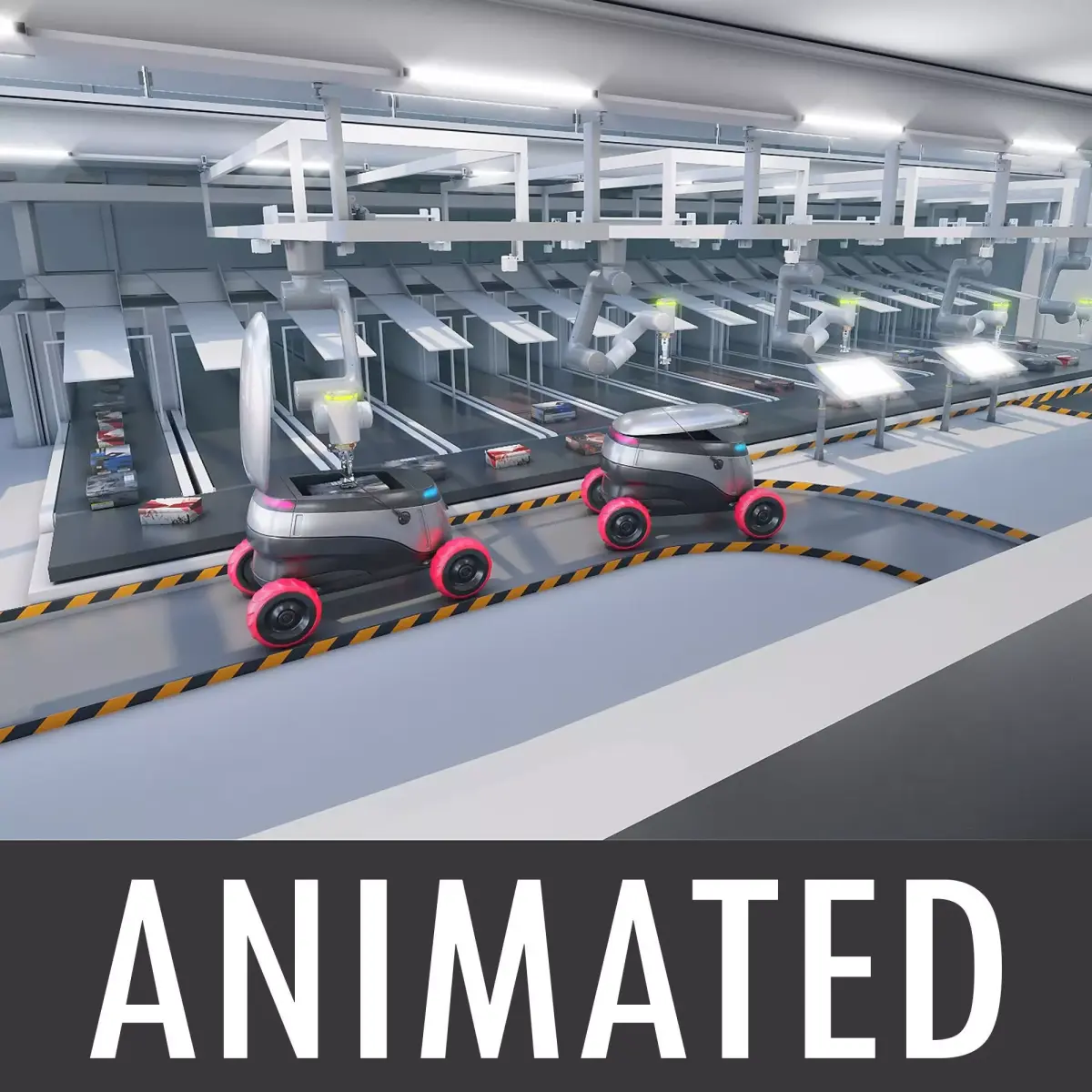 Warehouse robots Delivery Drone interior 3D model