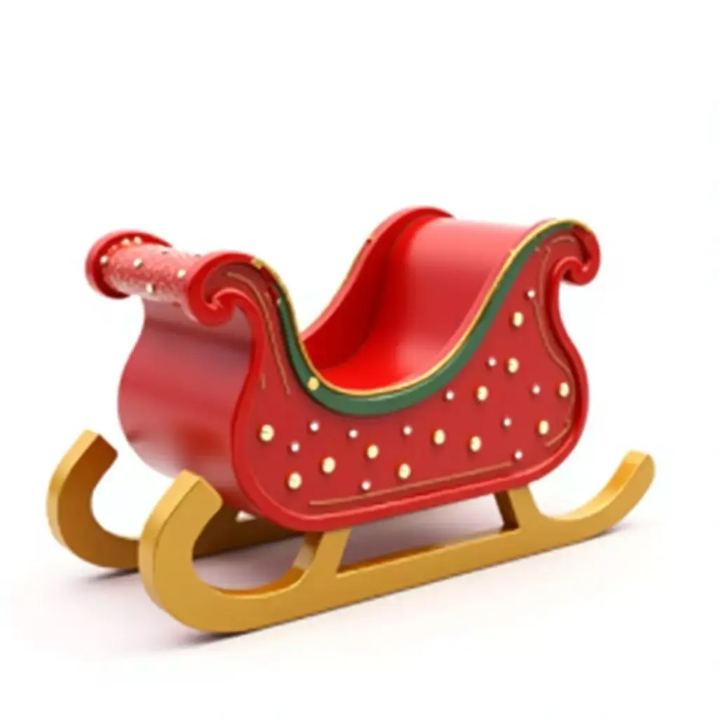 Stylized Santa Claus Sleigh Low-poly 3D model
