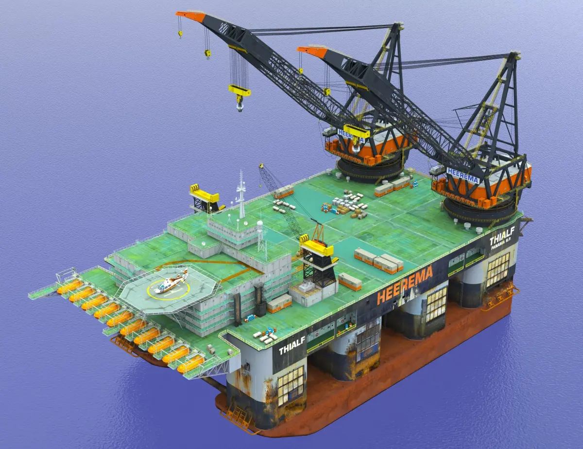 Offshore lifting platform-drilling platform 3D model