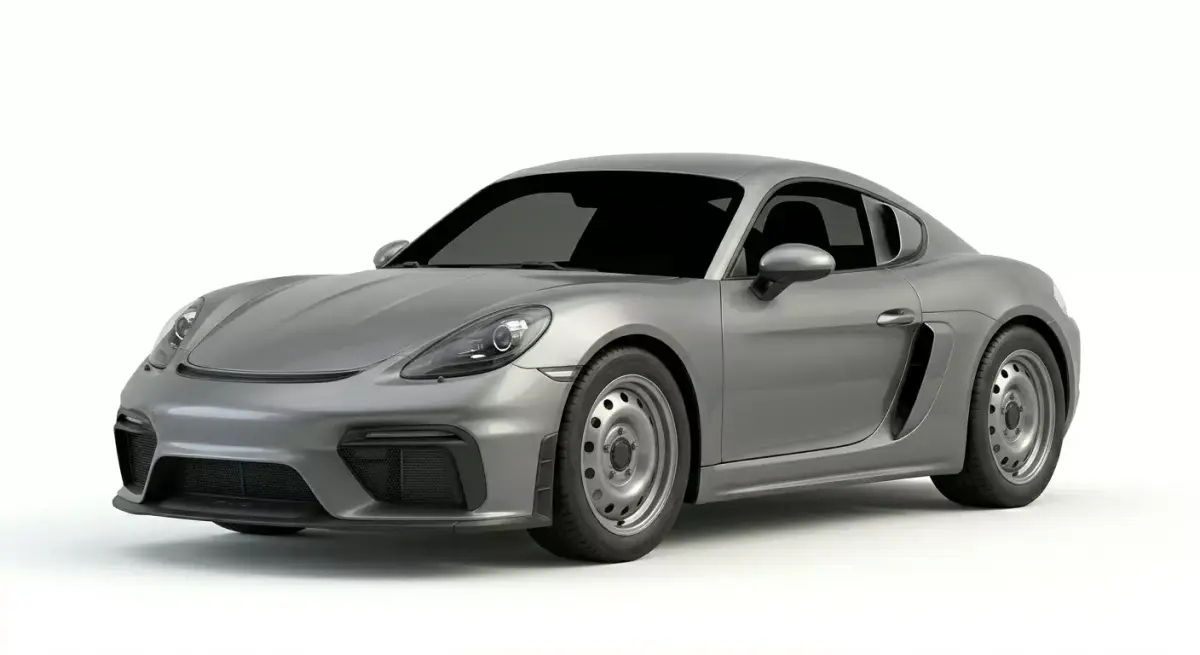 Modern Mid Engine Silver Sports Coupe 3D model