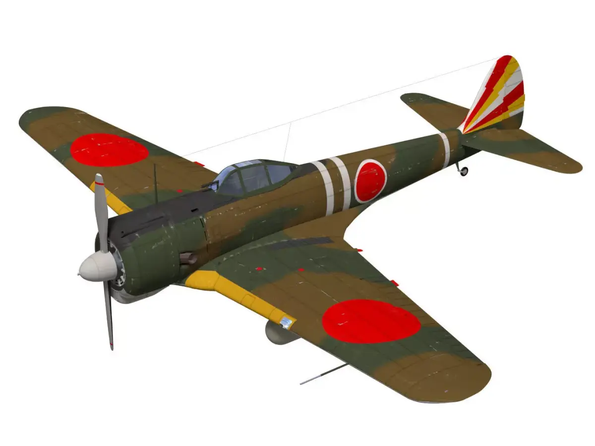 Ki43 Hayabusa type1 oscar 3D model buy