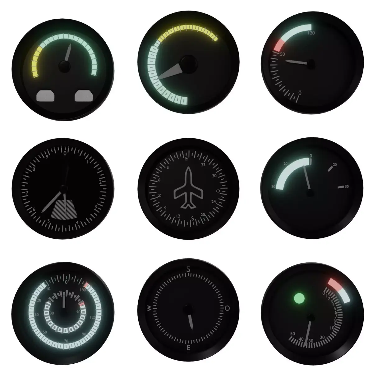 Tachometer odometer gauge Low-poly 3D model