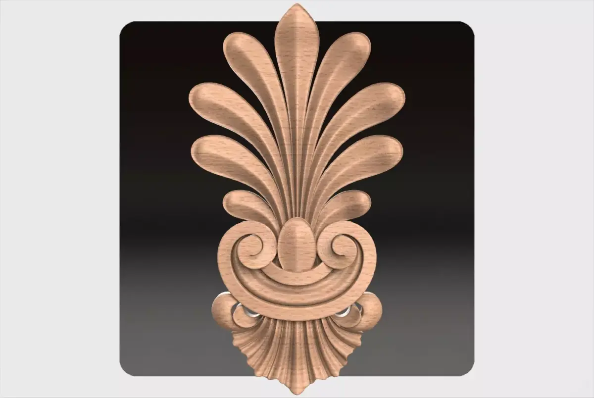 Carved decor ornament for cnc 20 Free 3D model