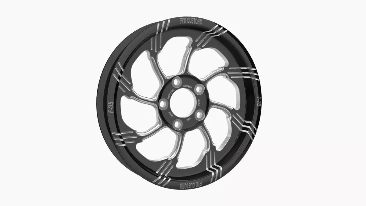 FTD Customs F35 BC drag racing wheel Low-poly 3D model