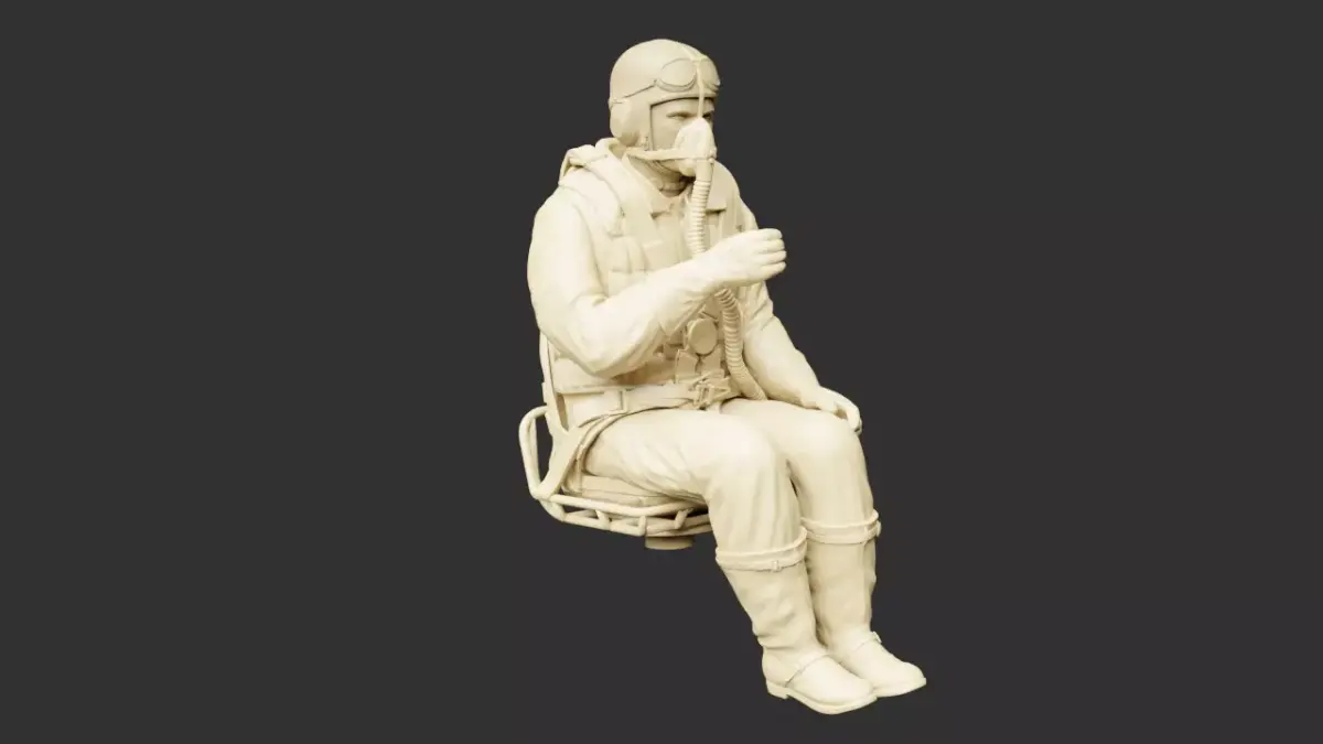 German WWII Stuka Gunner 3D print model