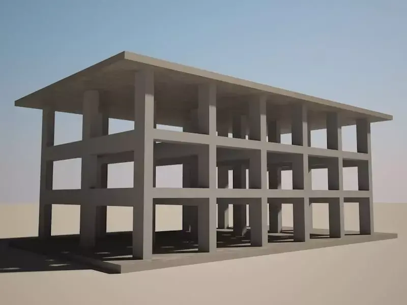 Column Beam structure 3D model