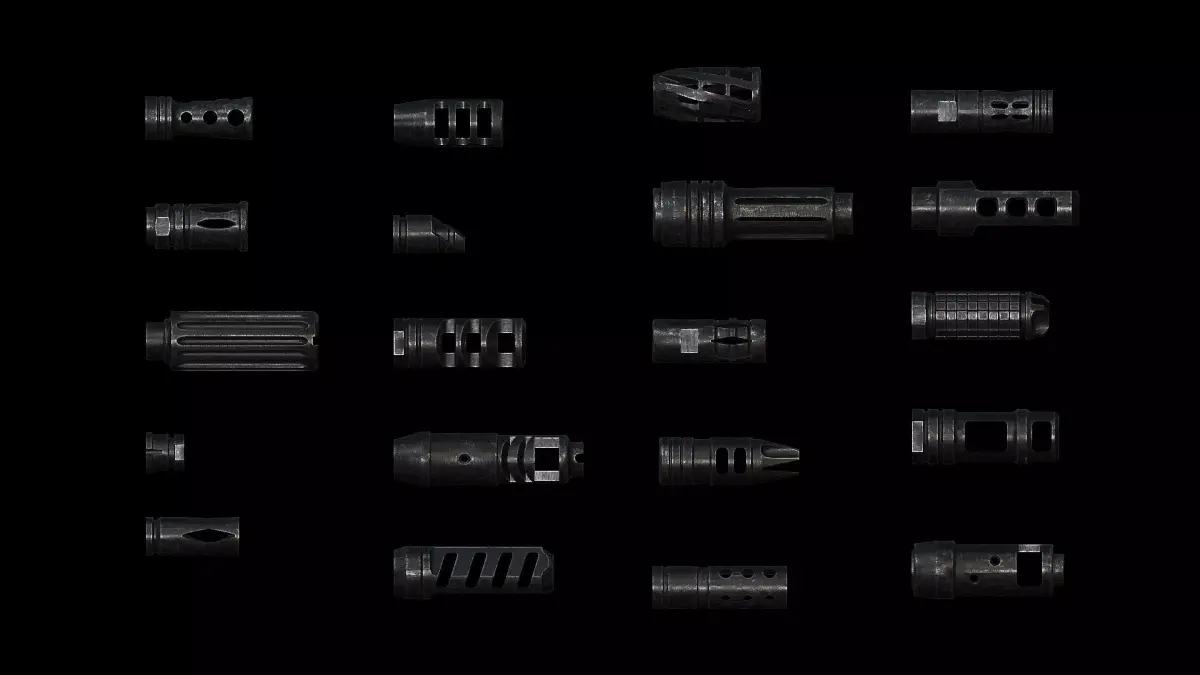 Assault Rifle Muzzle Brake Collection 1 Low-poly 3D model