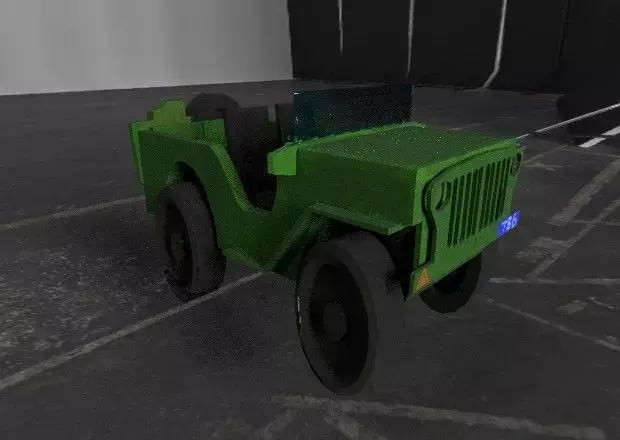 VIHICALE jeep Low-poly 3D model