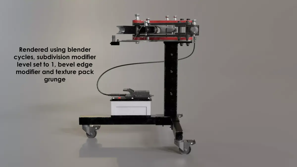 Garage hydraulic pipebender Low-poly 3D model