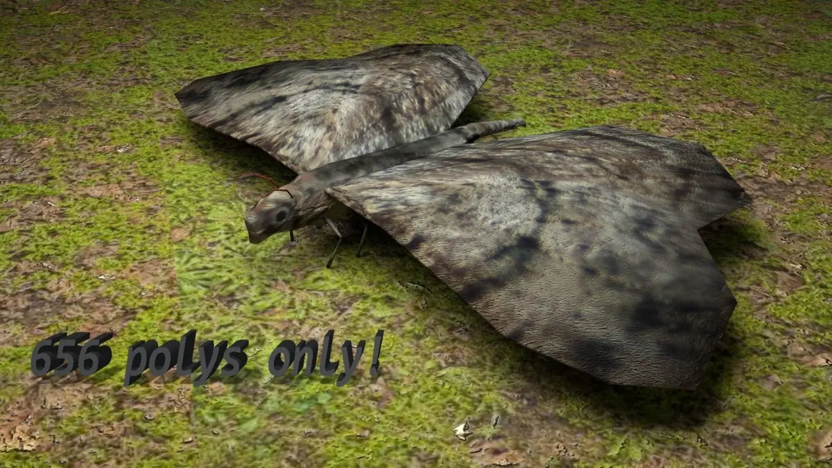 Night Butterfly Animated Low-poly 3D model