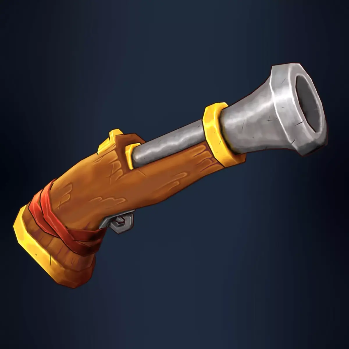 Low-poly 3d musketeer weapon model Low-poly 3D model