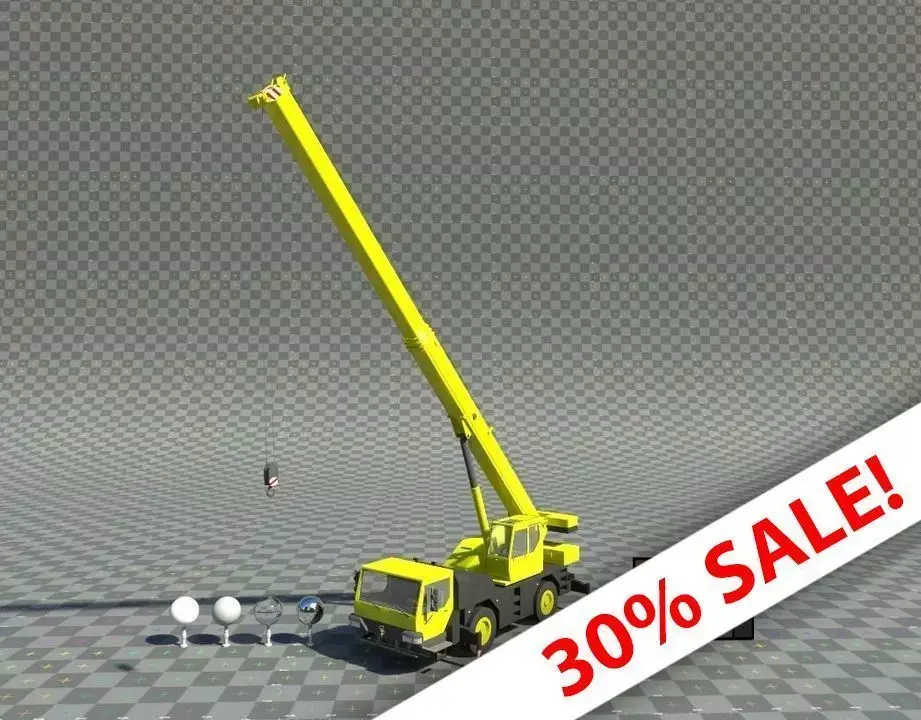 Mobile Crane - Rigged Low-poly 3D model