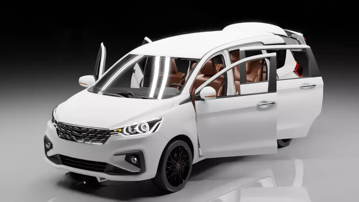 7 Seater MPV Car 3D Model Interior Doors 3D model