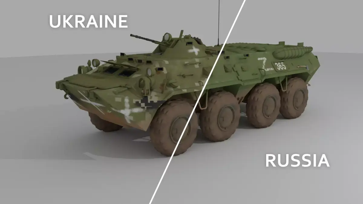 BTR-80  APC  Ukrainian and Russian Vehicle 3D model