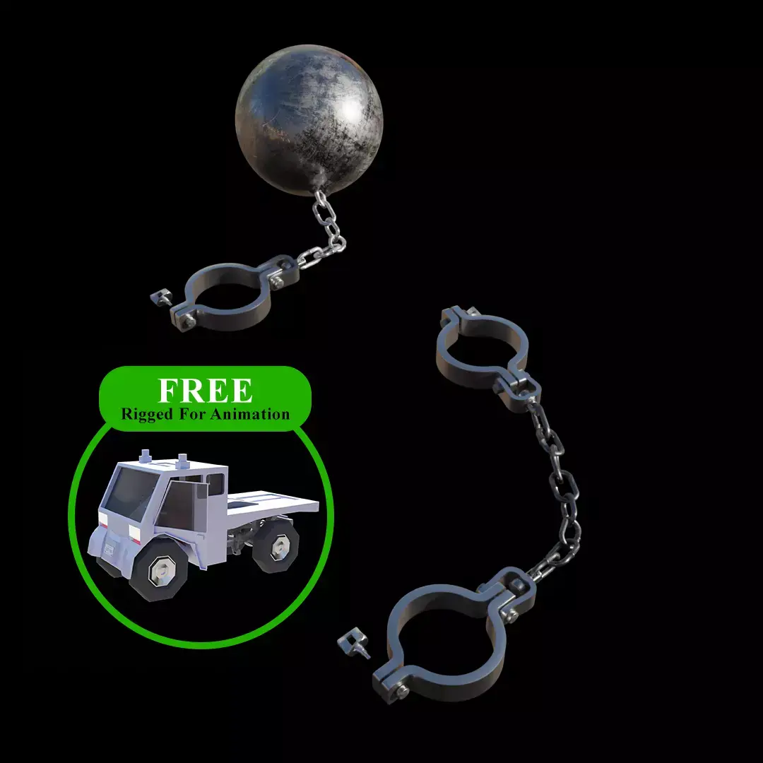 Leg Shackles And Ball Shackle Cuff Low-poly 3D model