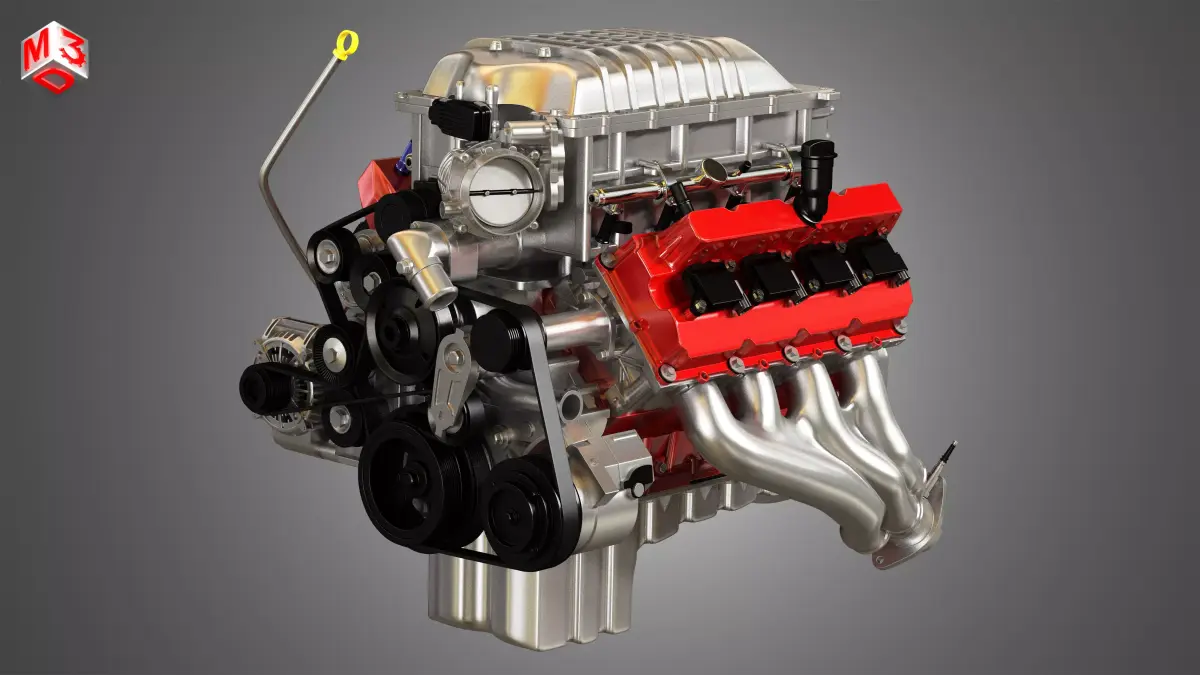 Demon HEMI Engine -  V8 Supercharger Engine 3D model