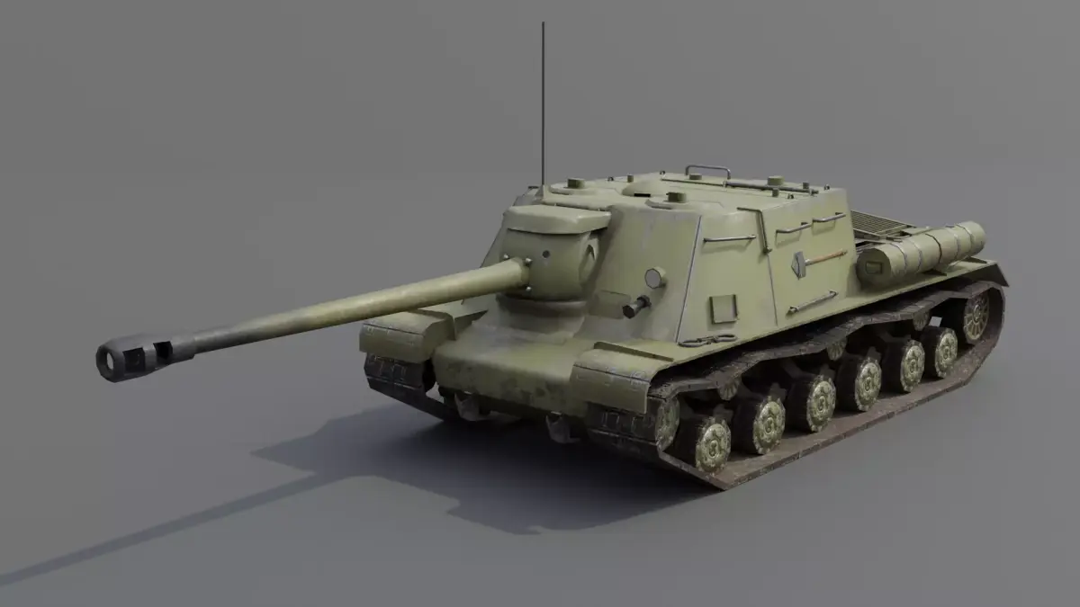ISU-122s Tank destroyer Low-poly 3D model