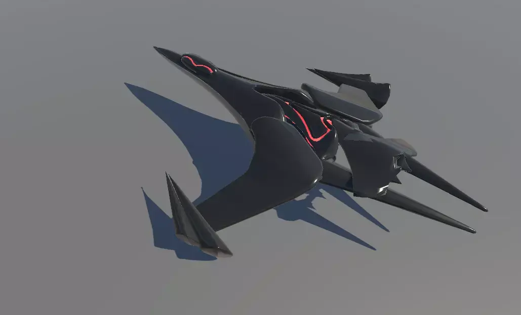 Nebula Wraith Futuristic Alien Starship Low Poly Game-Ready  Low-poly 3D model