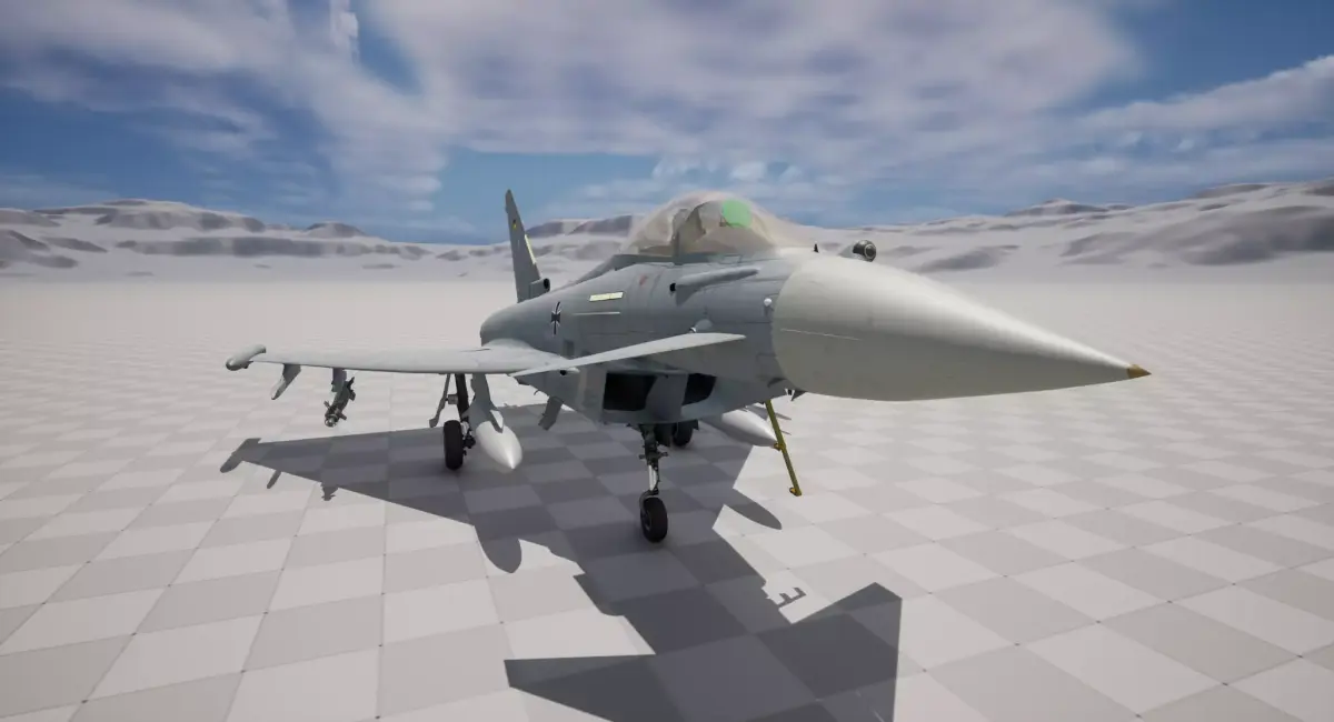 Rigged Eurofighter Typhoon Fighter Jet Low-poly 3D model