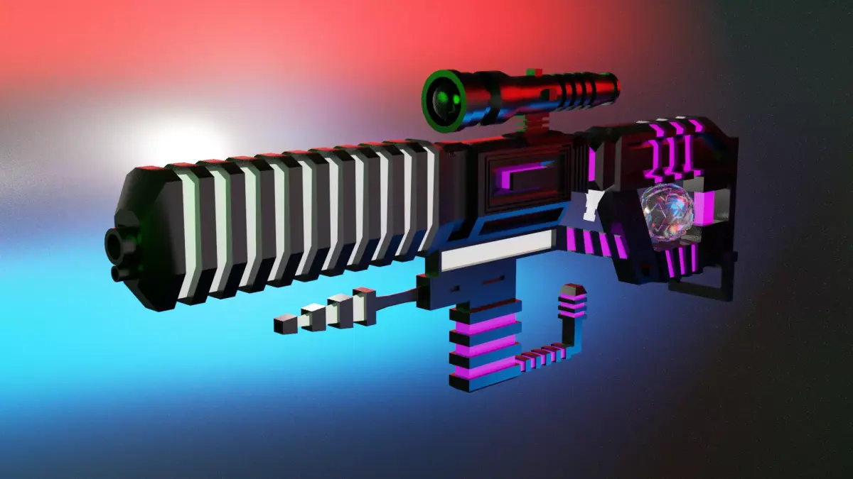Sci Fi Gun Low-poly 3D model 14