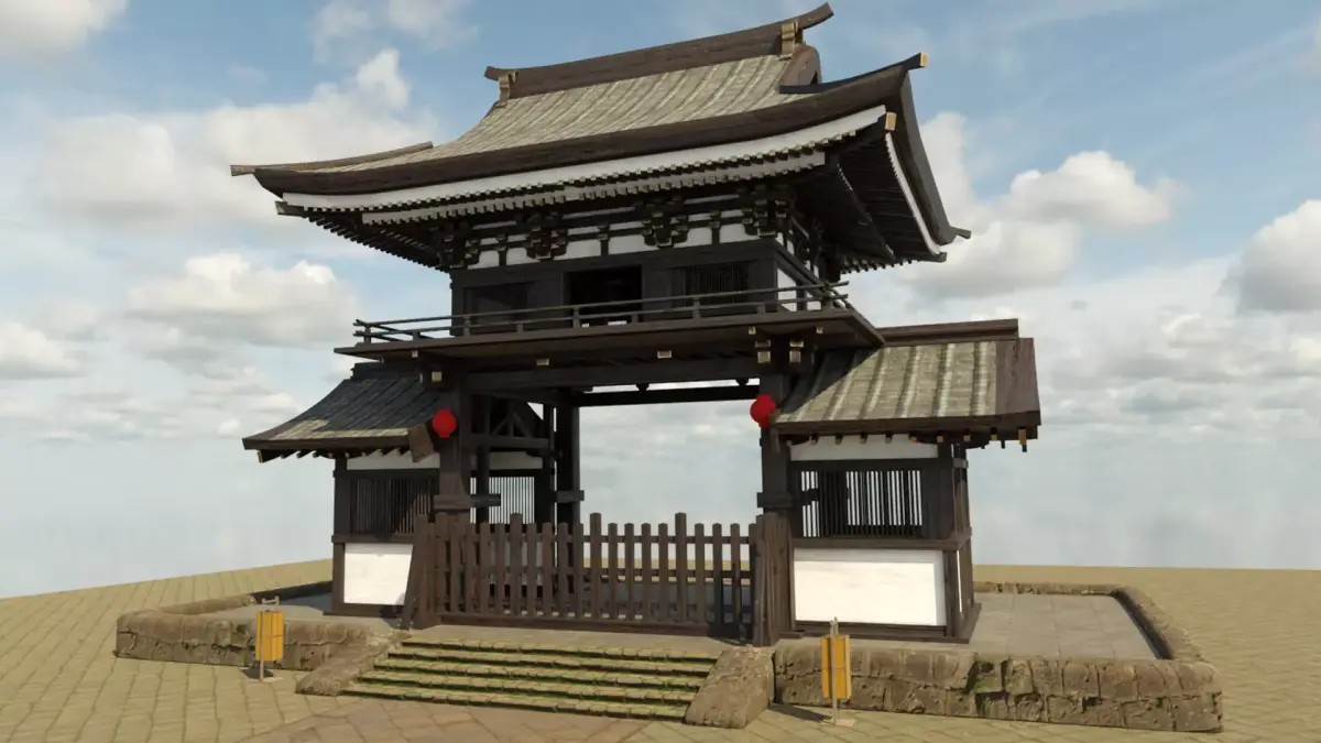 Japanese Gate Low-poly 3D model buy