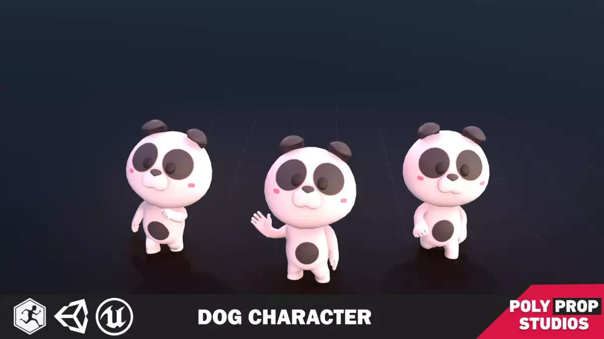 Funny Dog Character Low-poly 3D model purchase