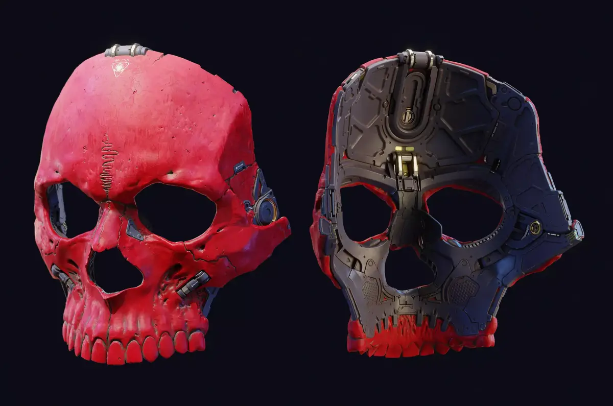 Skull ghost mecha sci-fi mask high model 3D model
