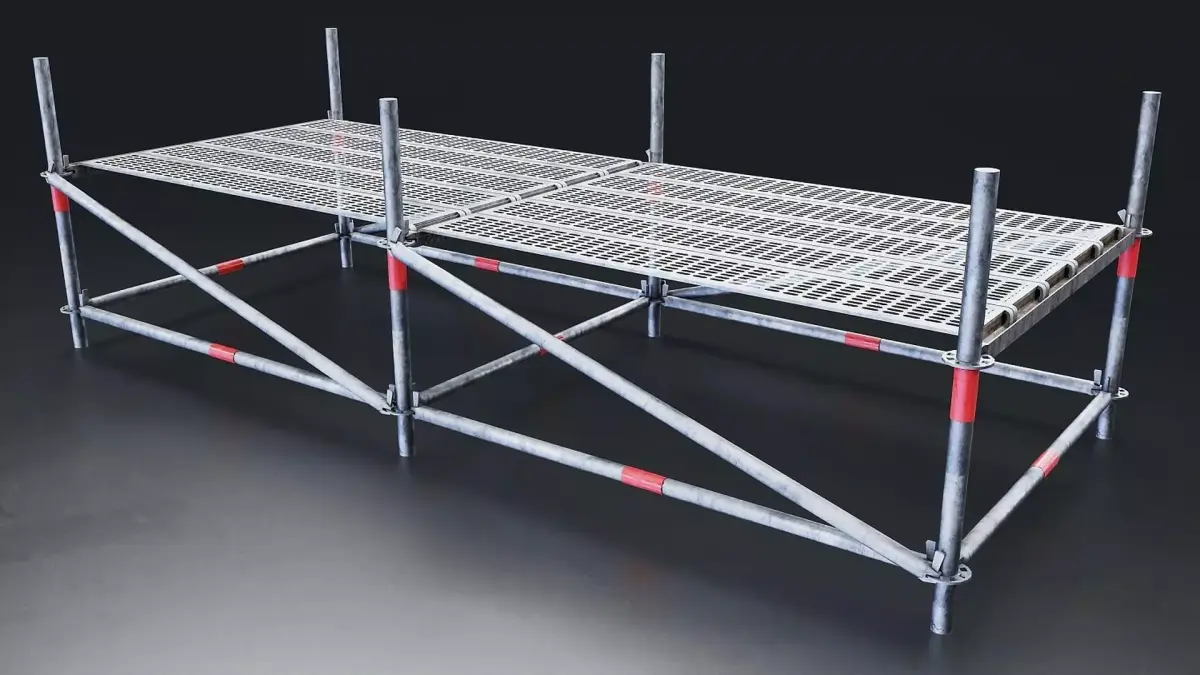 Metal Scaffolding Platform Low-poly 3D model