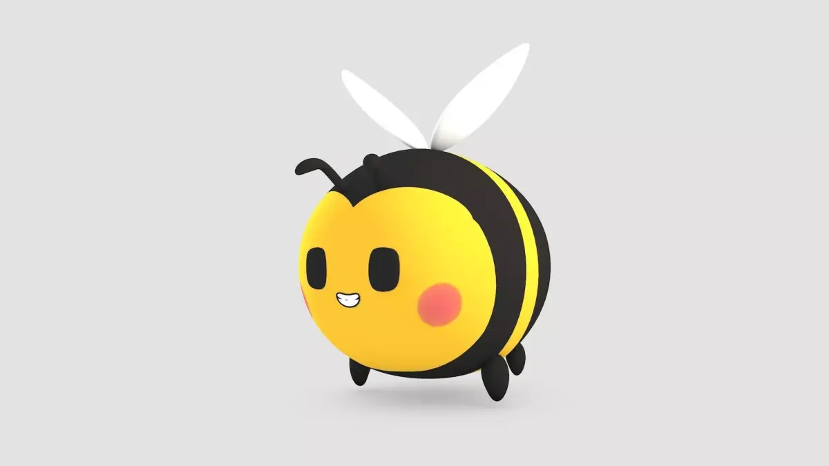 Cartoon Bee Low-poly 3D model