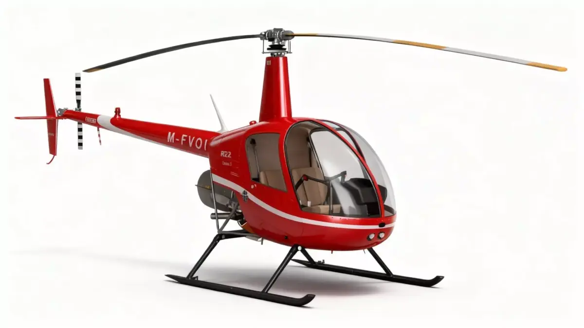  Low-Poly Quad Topology Helicopter Robinson R22 3D model