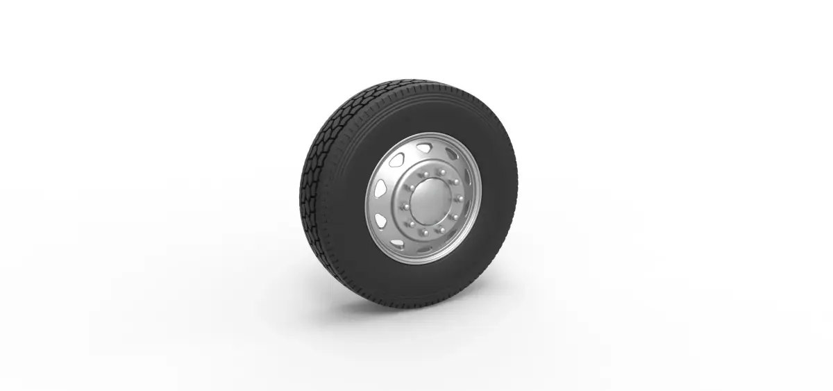10 Triangular Hole Front wheel of semi truck Scale 1 to 25 3D print model