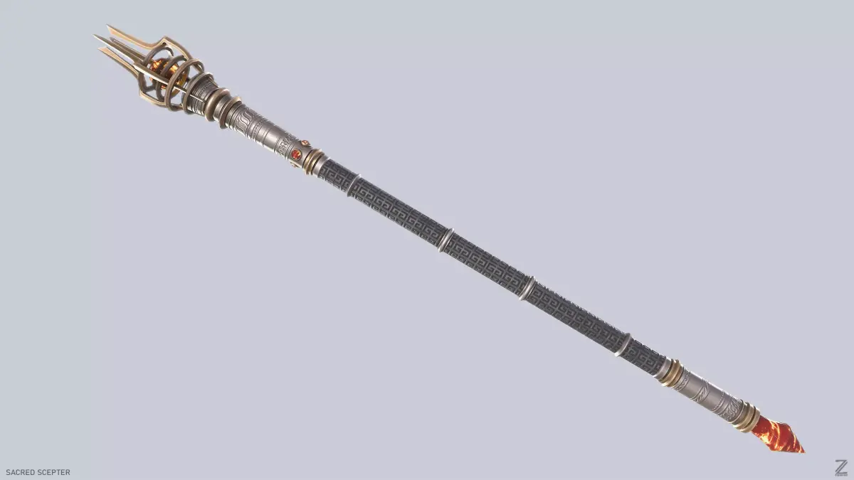 Sacred scepter Low-poly 3D model