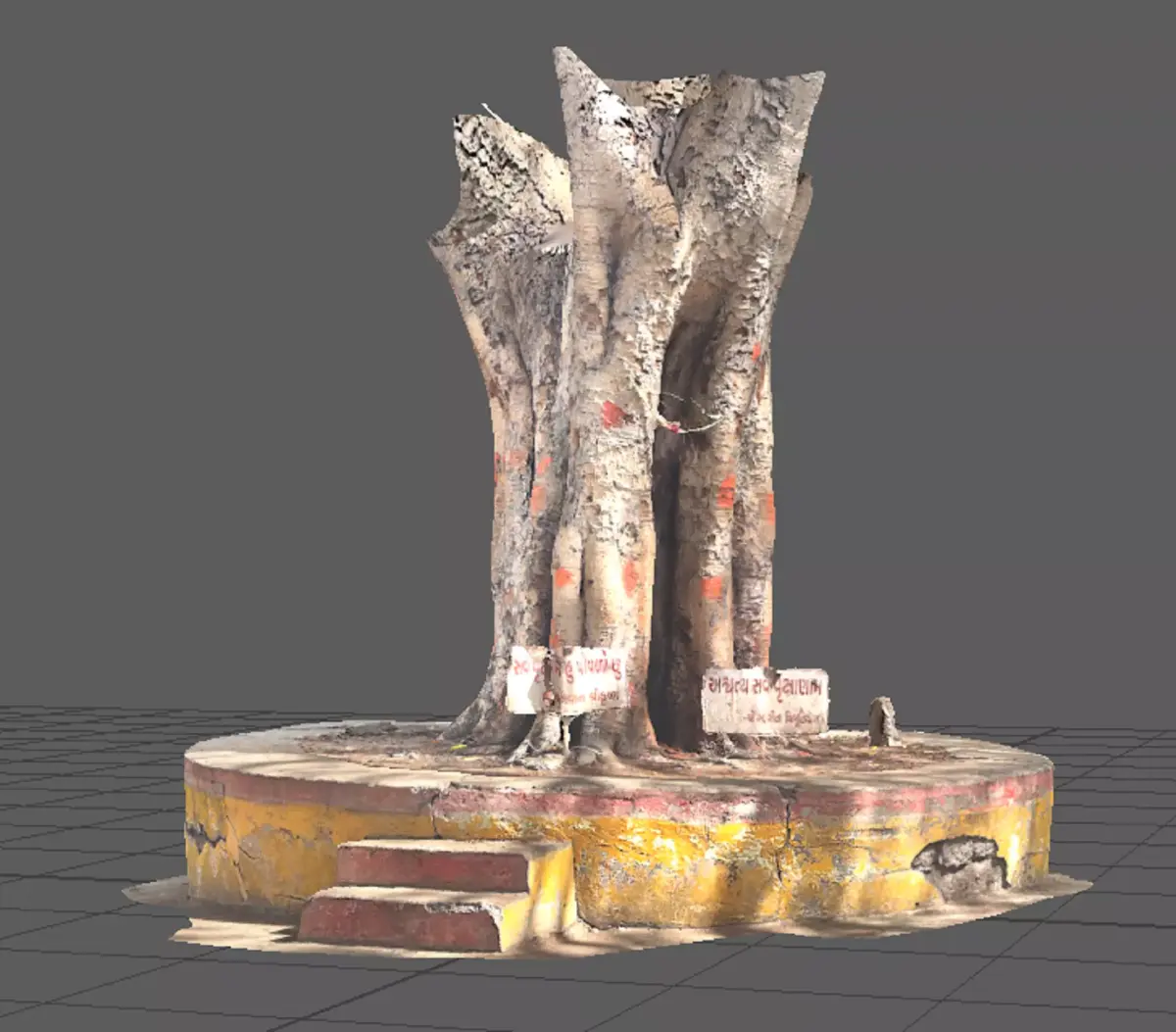 Old Tree Trunk of Pipal tree 3D model