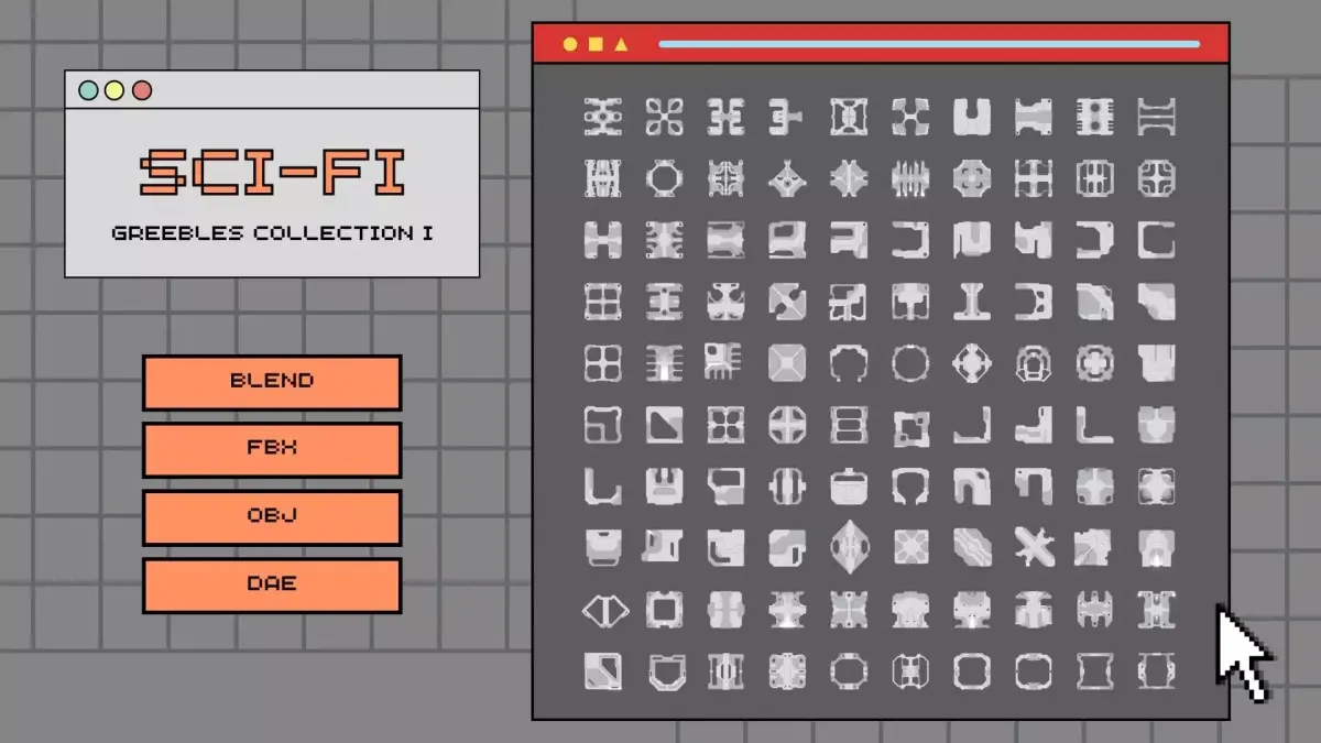 Sci Fi Greebles Collection I Free 3D model
