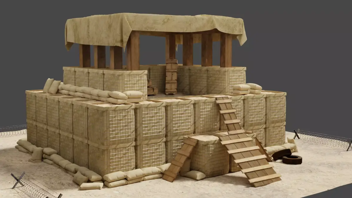 Military Trench Tower 3D model