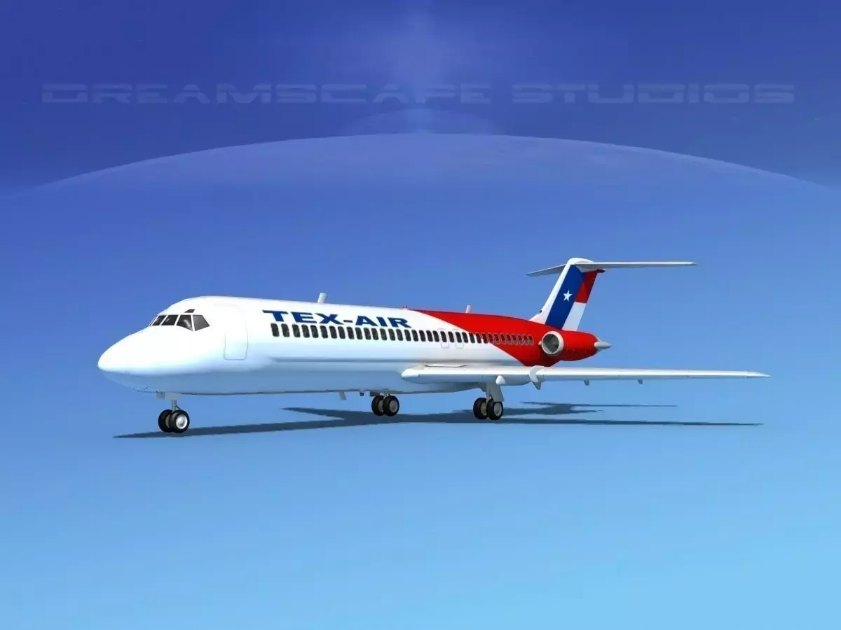 Douglas DC-9-30 Texair 3D model