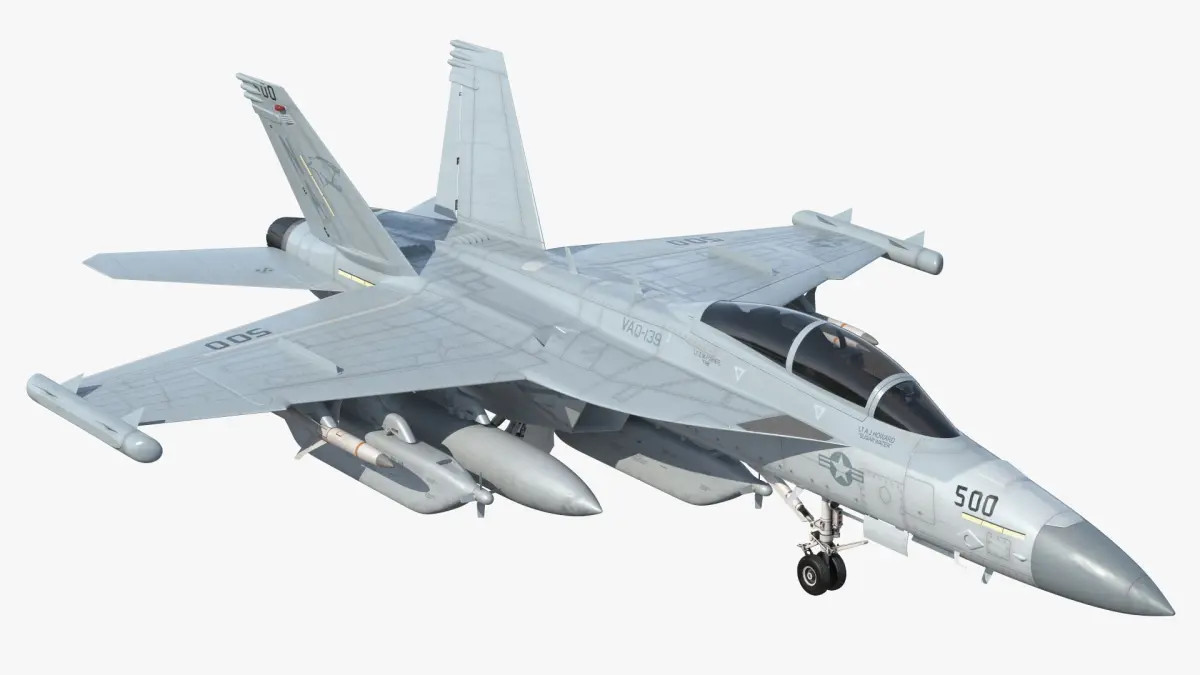 Boeing EA 18G Jet Aircraft Simplified 3D model
