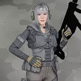 Tactical soldier Female low poly game ready  Low-poly 3D model