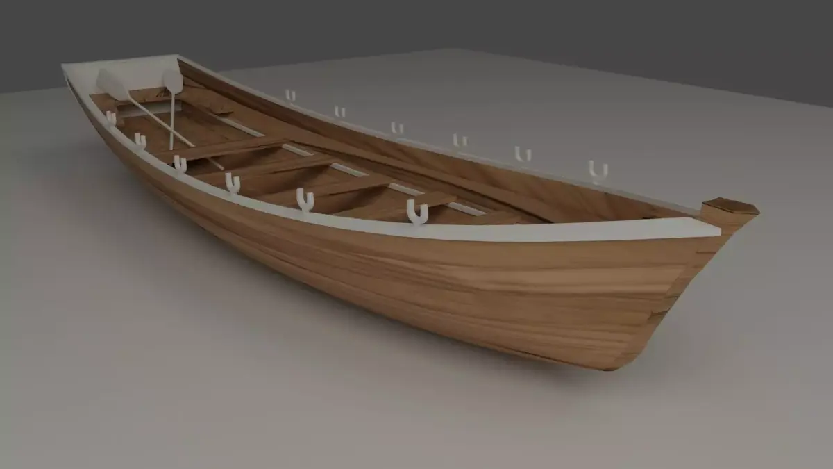 American Boat Low-poly 3D model