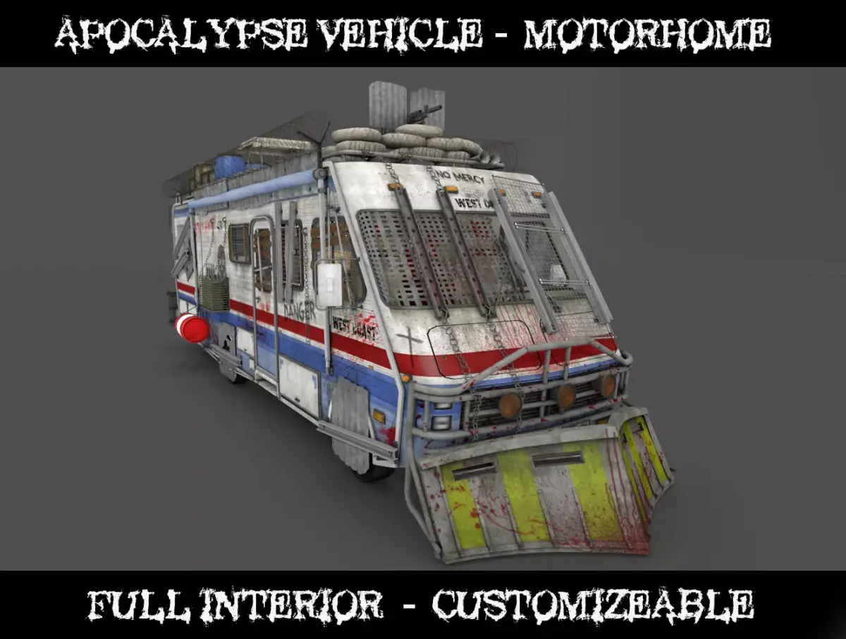 Apocalypse vehicle - Motorhome Low-poly 3D model