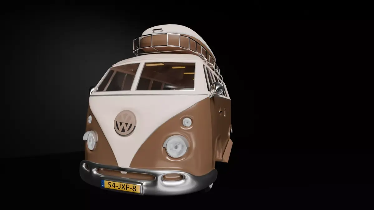 Vintage VW Camper Van 3D Model Free 3D model