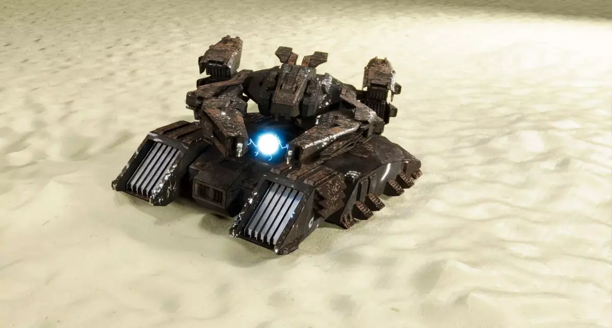 Abandoned future electromagnetic gun tank 3D model