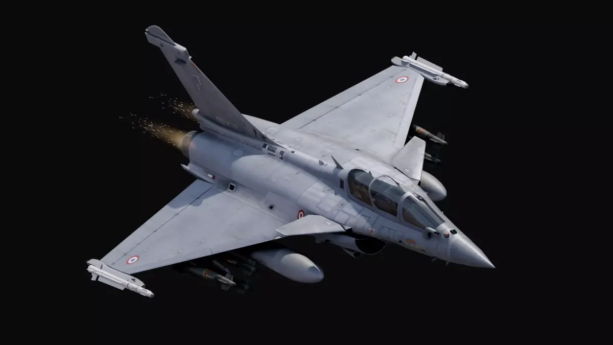 Dassault Rafale B - Fully Rigged - with high resolution Textures Low-poly 3D model