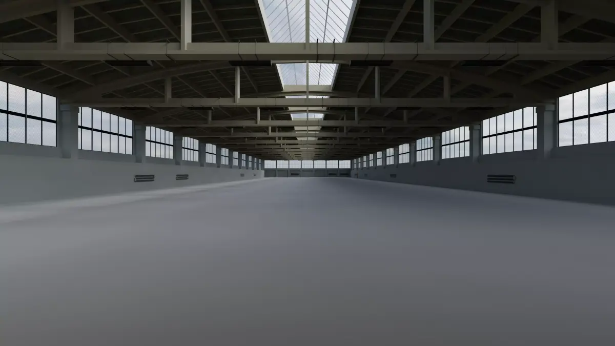 Factory Hall Interior 2 Low-poly 3D model