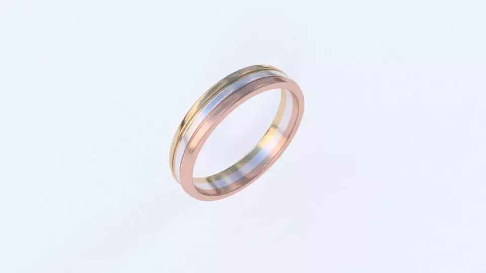 Three part ring 3D print model