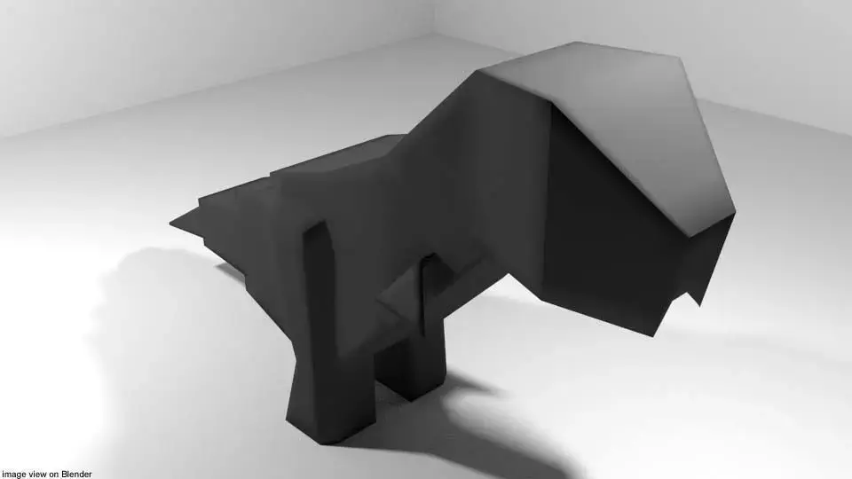 Origami - Dinosaur 3D model